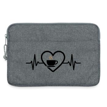 Kaffee Herz Tasse Heiß Getränk Pause - Laptoptasche 13" - Grau meliert - Vorne