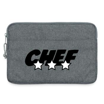 Chef - Cuisine - Cuisinier - Sacoche pour ordinateur portable 13 pouces - gris chiné - Devant