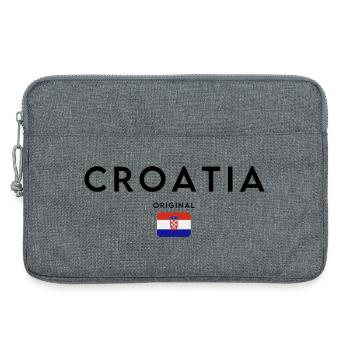Croatia flag, elegant minimalist design - Laptop bag 13" - heather grey - Front