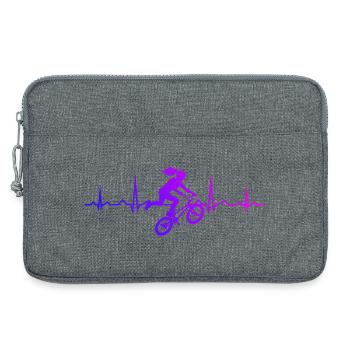 Idée cadeau pour le cycliste de BMX avec BMX freestyle - Sacoche pour ordinateur portable 13 pouces - gris chiné - Devant