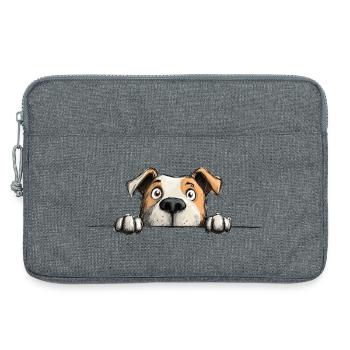 Produits dérivés Staffy Drôles de Chiens Amoureux - Sacoche pour ordinateur portable 13 pouces - gris chiné - Devant