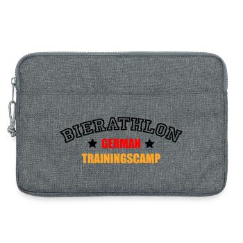 Bierathlon Trainingscamp | Beer | Bier - Laptop bag 13" - heather grey - Front