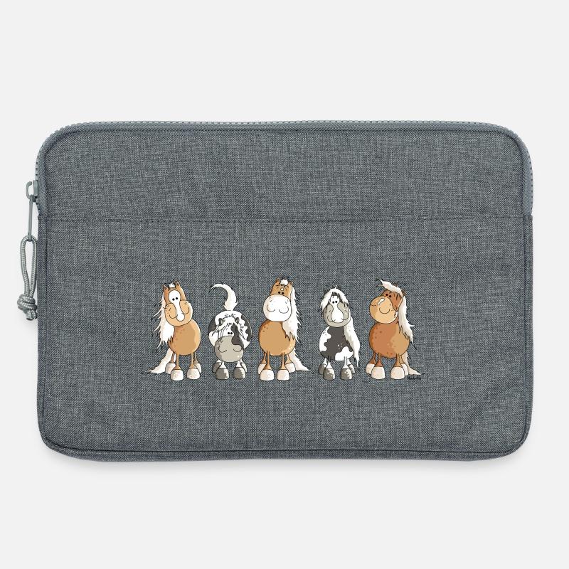 Funny Horses - Pferde - Pferd - Laptoptasche 13" - Grau meliert