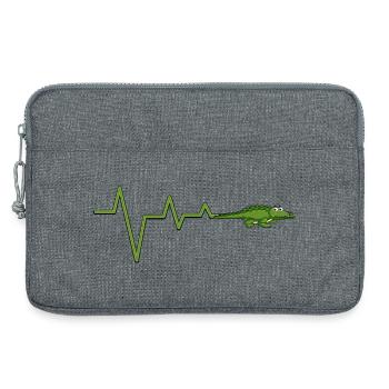 Pouls de crocodile sur ECG au néon - Sacoche pour ordinateur portable 13 pouces - gris chiné - Devant