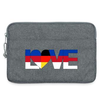 love Sorben Lausitz Oberlausitz Deutschland Heimat - Laptoptasche 13" - Grau meliert - Vorne