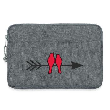 Oiseaux amoureux - Sacoche pour ordinateur portable 13 pouces - gris chiné - Devant