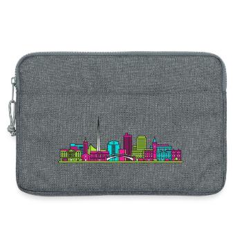 Dublin City Skyline Ha'penny Bridge Line Kunst - Laptoptasche 13" - Grau meliert - Vorne