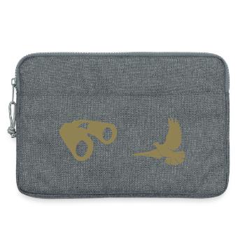 Minimalist Bird Watching Silhouette - Laptop bag 13" - heather grey - Front