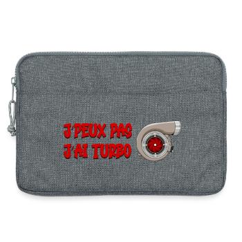 J'peux pas j'ai turbo - Sacoche pour ordinateur portable 13 pouces - gris chiné - Devant