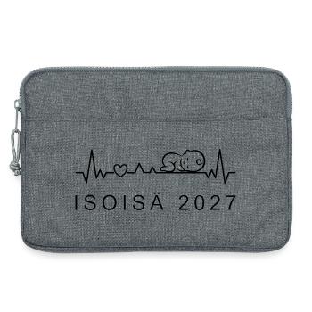 Opa 2027 Herzschlag Schwangerschaft Finnisch - Laptoptasche 13" - Grau meliert - Vorne