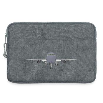 Vue frontale des avions commerciaux - Sacoche pour ordinateur portable 13 pouces - gris chiné - Devant