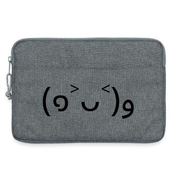 Encouragement (๑˃ᴗ˂)و émote bonne humeur - Sacoche pour ordinateur portable 13 pouces - gris chiné - Devant