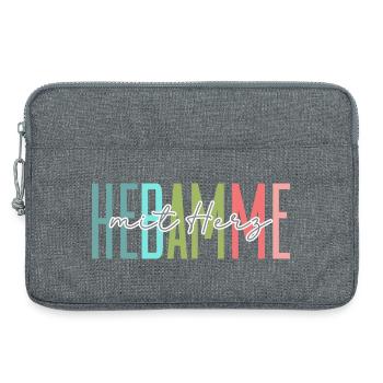 Hebamme mit Herz Design - Laptoptasche 13" - Grau meliert - Vorne