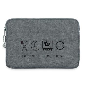Imprime Répétition Eat Sleep Imprime 3D Maker - Sacoche pour ordinateur portable 13 pouces - gris chiné - Devant