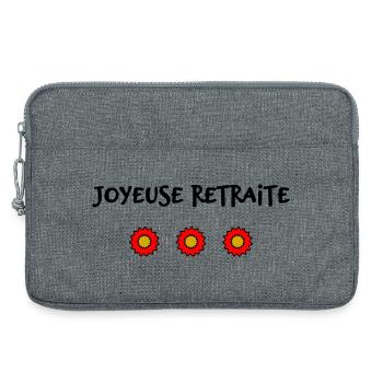RETRAITE. BONNE RETRAITE. JOYEUSE RETRAITE - Sacoche pour ordinateur portable 13 pouces - gris chiné - Devant