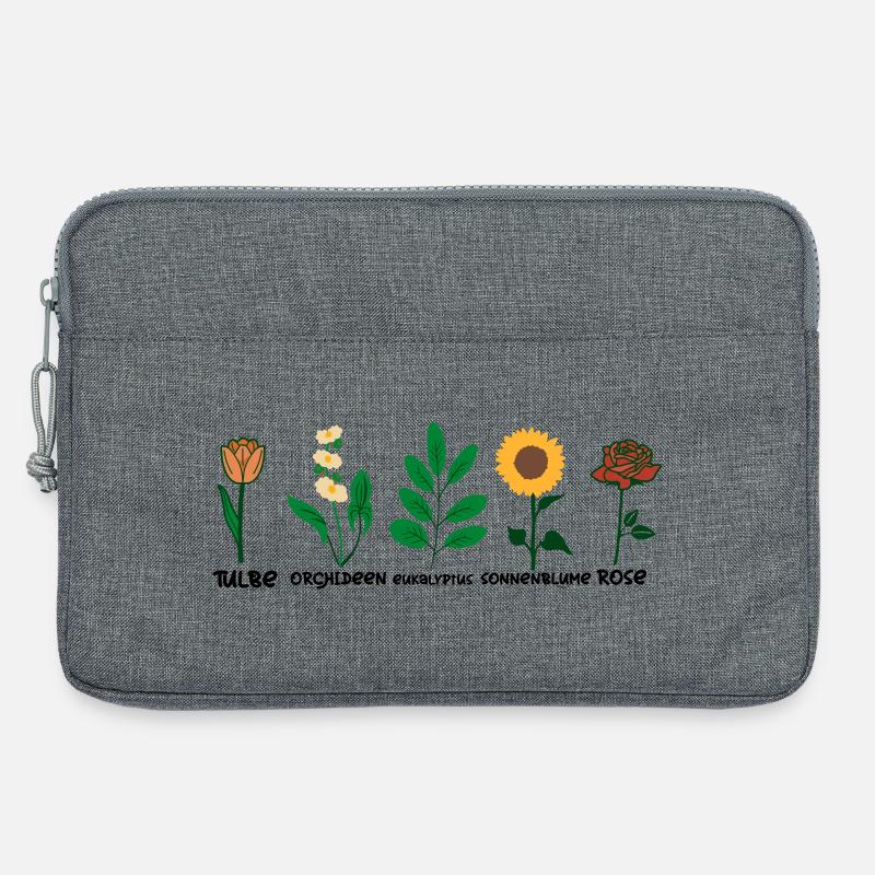 Blumen Arten - Laptoptasche 13" - Grau meliert