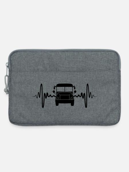 Herzschlag Bus - Laptoptasche 13" - Grau meliert