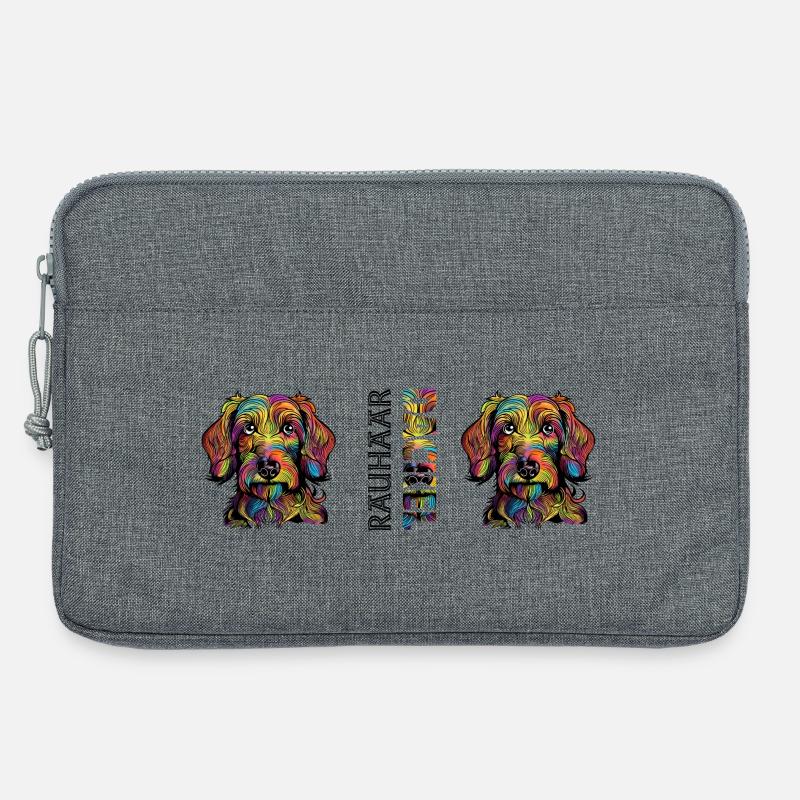 Wire-haired dachshund - Laptop bag 13" - heather grey