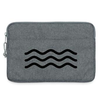Signe abstrait pour l’eau - Sacoche pour ordinateur portable 13 pouces - gris chiné - Devant
