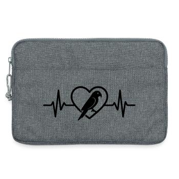 Parrot Heart - Laptop bag 13" - heather grey - Front