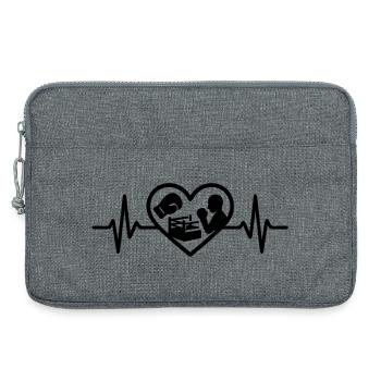 Boxing Heart Glove Ring Silhouette - Laptop bag 13" - heather grey - Front