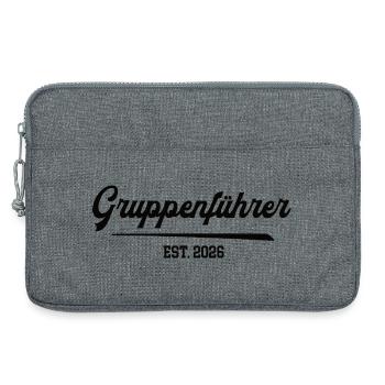 Gruppenführer 2026 Feuerwehr Feuerwehrmann FFW - Laptoptasche 13" - Grau meliert - Vorne