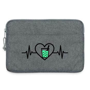 Bubble Tea Heart Boba Drink Sweet Trend - Laptop bag 13" - heather grey - Front