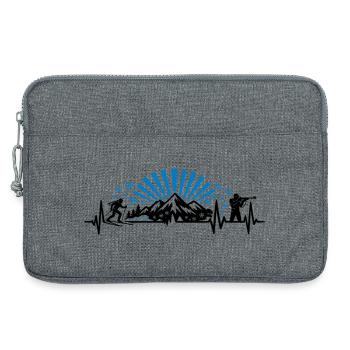 Fan cadeau Biathlon Heartbeat - Sacoche pour ordinateur portable 13 pouces - gris chiné - Devant