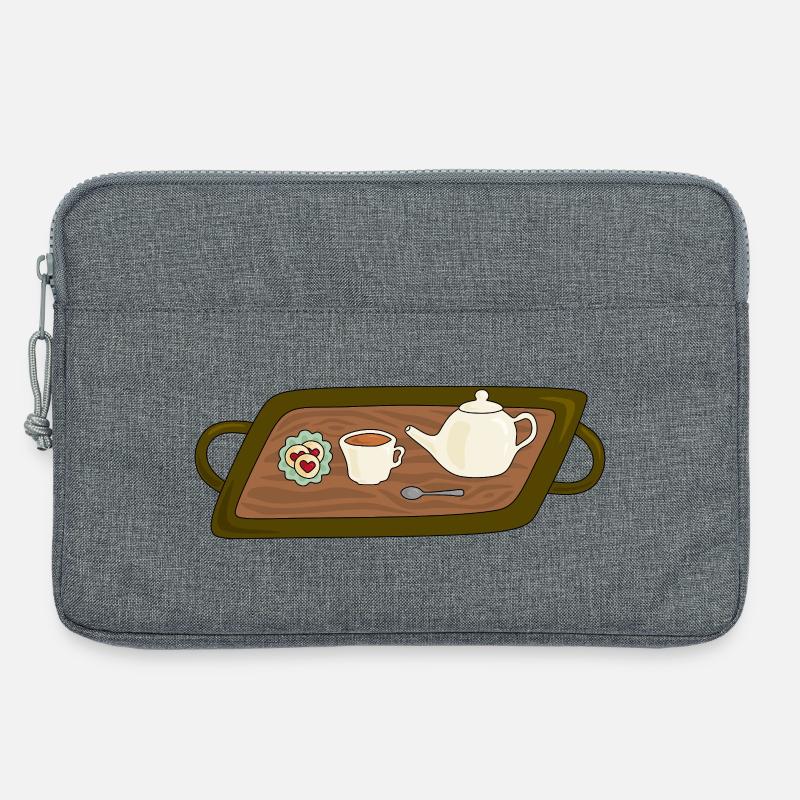 Tea Time Tray Illustration - Laptop bag 13" - heather grey