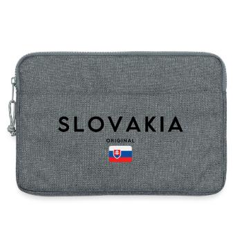 Drapeau de la Slovaquie, design minimaliste élégant - Sacoche pour ordinateur portable 13 pouces - gris chiné - Devant