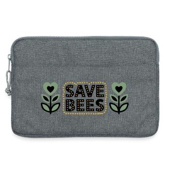 Save Bees Bees Flowers Conservation Beekeeper - Laptop bag 13" - heather grey - Front