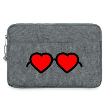 Heart Glasses - Laptop bag 13" - heather grey - Front