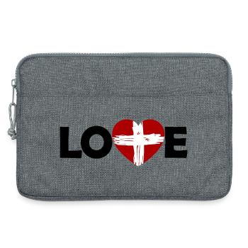 England Heart Brushstroke Cross - Laptop bag 13" - heather grey - Front