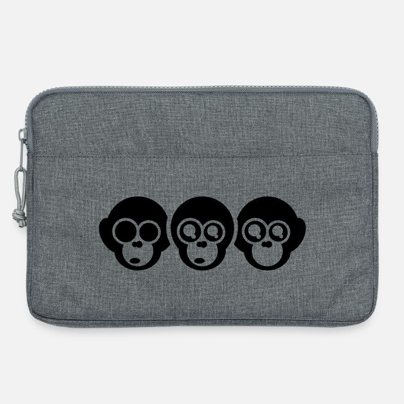 the three monkeys - Laptop bag 13" - heather grey