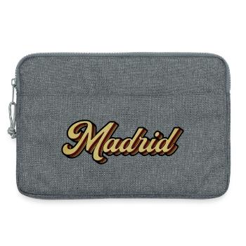 Écriture rayée rétro de Madrid - Sacoche pour ordinateur portable 13 pouces - gris chiné - Devant
