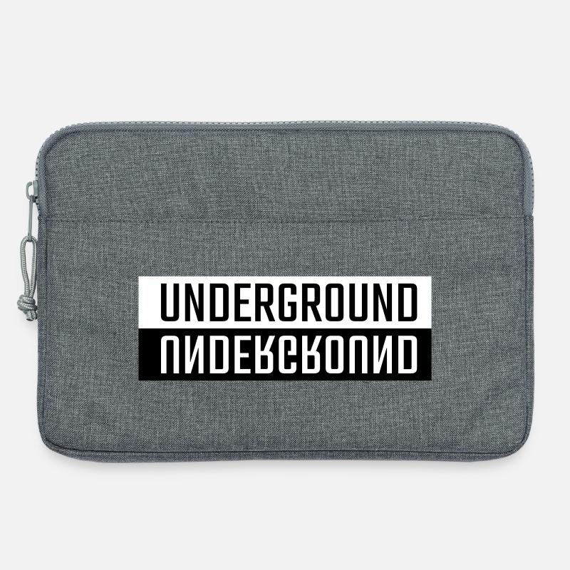 Background double font - Laptop bag 13" - heather grey