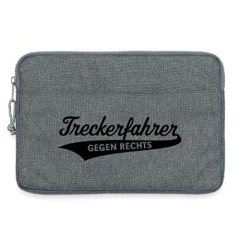 Treckerfahrer Gegen Rechts (Trecker Traktor / V4B) - Laptoptasche 13" - Grau meliert - Vorne