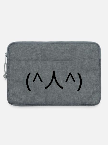 Bittendes Emote (^人^) danke Kaomoji - Laptoptasche 13" - Grau meliert