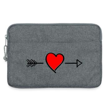 Contraste de cœur sur le noir - Sacoche pour ordinateur portable 13 pouces - gris chiné - Devant