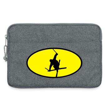 Logo de freestyle ski - Sacoche pour ordinateur portable 13 pouces - gris chiné - Devant