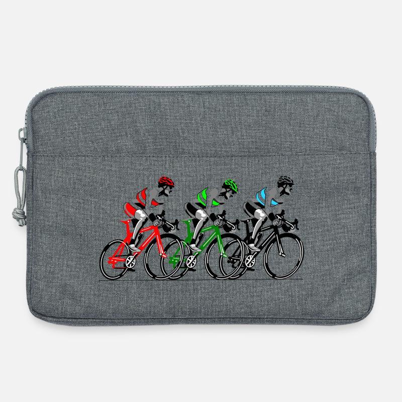 Three cyclists on the move - Laptop bag 13" - heather grey