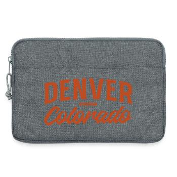 Denver Colorado Retro Script Logo - Laptop bag 13" - heather grey - Front