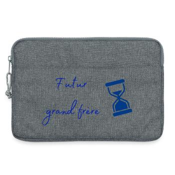 Futur grand frère Horloge bleue - Sacoche pour ordinateur portable 13 pouces - gris chiné - Devant