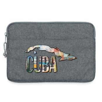 Aquarell Landkarte Kuba - Laptoptasche 13" - Grau meliert - Vorne