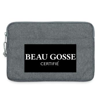 Logo beau Gosse certifié - Sacoche pour ordinateur portable 13 pouces - gris chiné - Devant