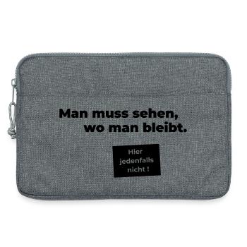 sehen wo man bleibt - Laptoptasche 13" - Grau meliert - Vorne