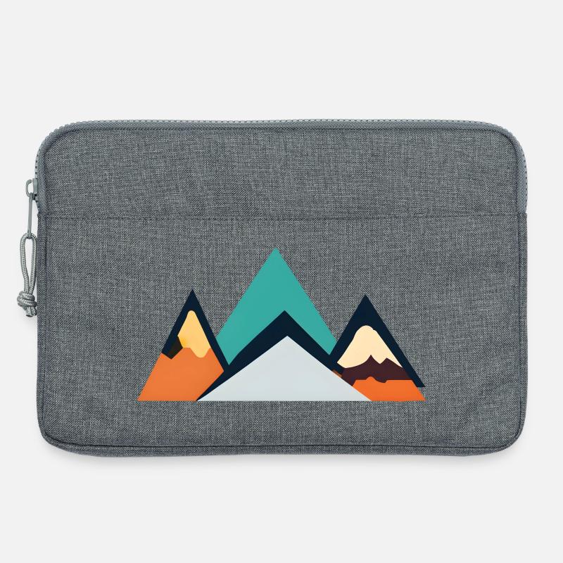 Minimalistisches Berg-Emblem | Mountains - Laptoptasche 13" - Grau meliert