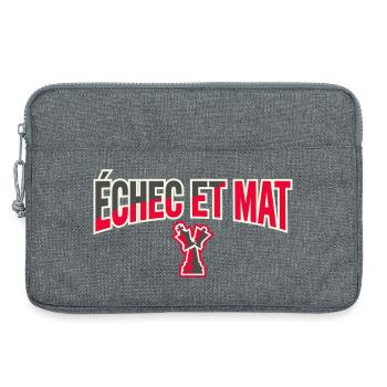 Logo Échec et Mat Rouge Roi Noir en Difficulté - Sacoche pour ordinateur portable 13 pouces - gris chiné - Devant