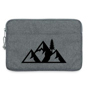 Berge Tannen Wald Silhouette - Laptoptasche 13" - Grau meliert - Vorne