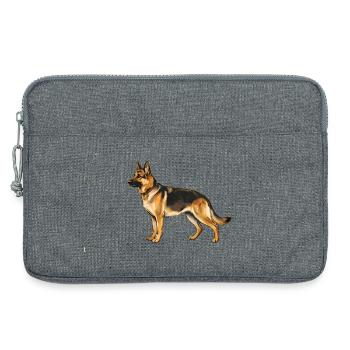 German Shepherd. Retro Style - Laptop bag 13" - heather grey - Front